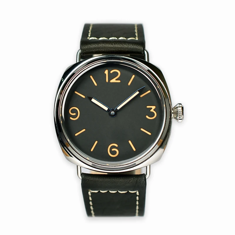 Custom logo low moq oem classical 10atm vintage hand winding mechanical sandwich stainless steel diving diver watch men for sale