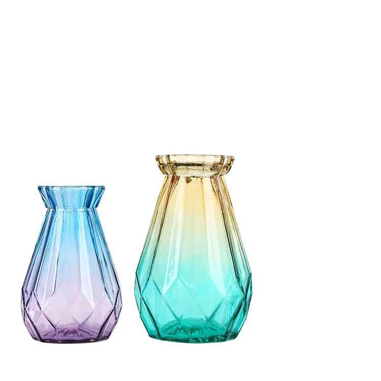 Factory in stock 25cm   Colored  home decor colorful  Glass Vase  bottle