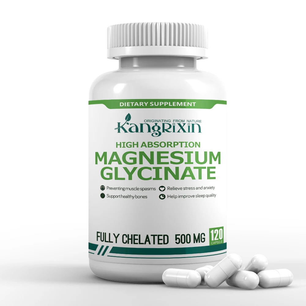 OEM Private Label Magnesium Glycine 500mg /120 Vegetarian Capsule Chelated Magnesium Supplement
