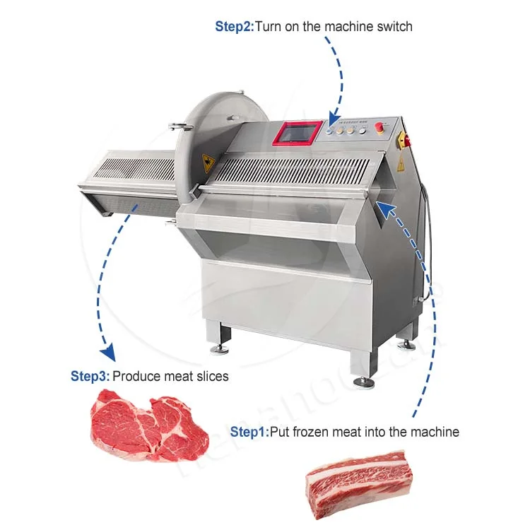 OCEAN Frozen Bacon Slice Machine Automatic Sausage Pork Meat Slicer Machine Beef Jerky Cut Machine
