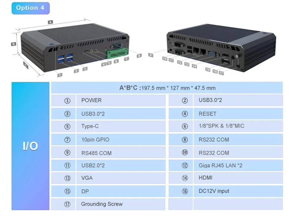 2021 i3 5Gen 5005U 8G ram dual ram slot 128g ssd msata Fanless Desktop PC Thin Client for bank Project