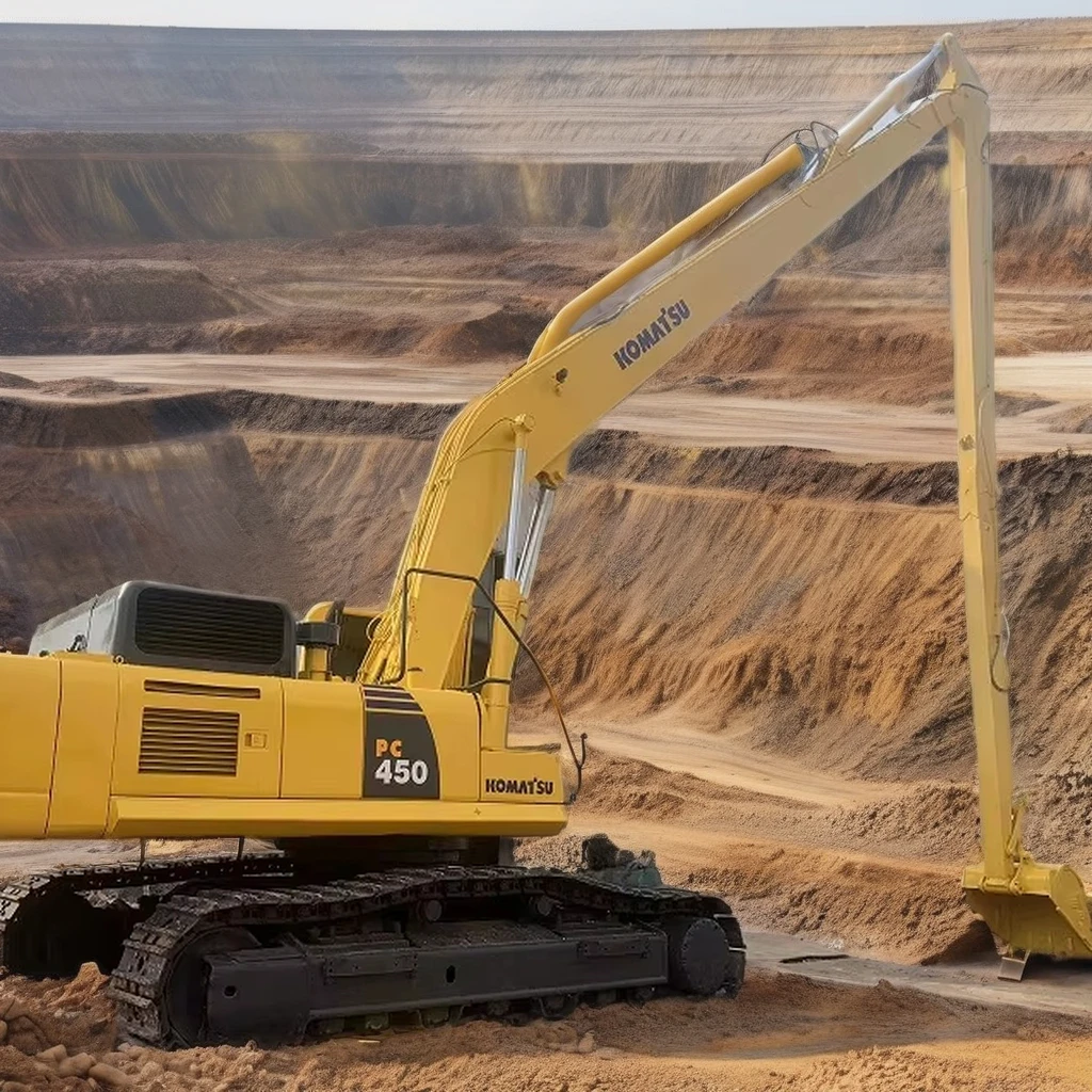 Large mining machinery original 360 excavator Nissan Komatsu PC450 long arm excavator
