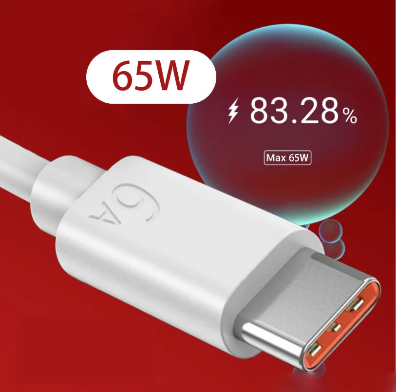 New trending 6A 66w  flash charging usb c charger cable for Samsung 65w Fast charging wire 6A cable data c type cable for huawei