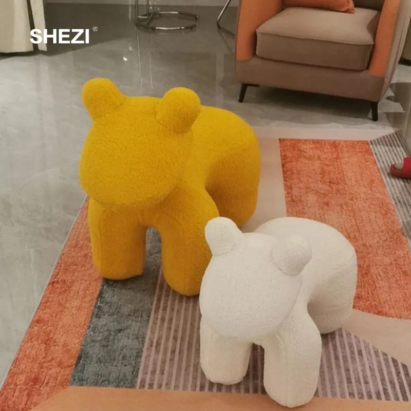 SHEZI Hot Sale Animal Cute Kids Chair Living Room Sofa Child Baby Toy Pony Velvet Fabric Cover Chairs For kids