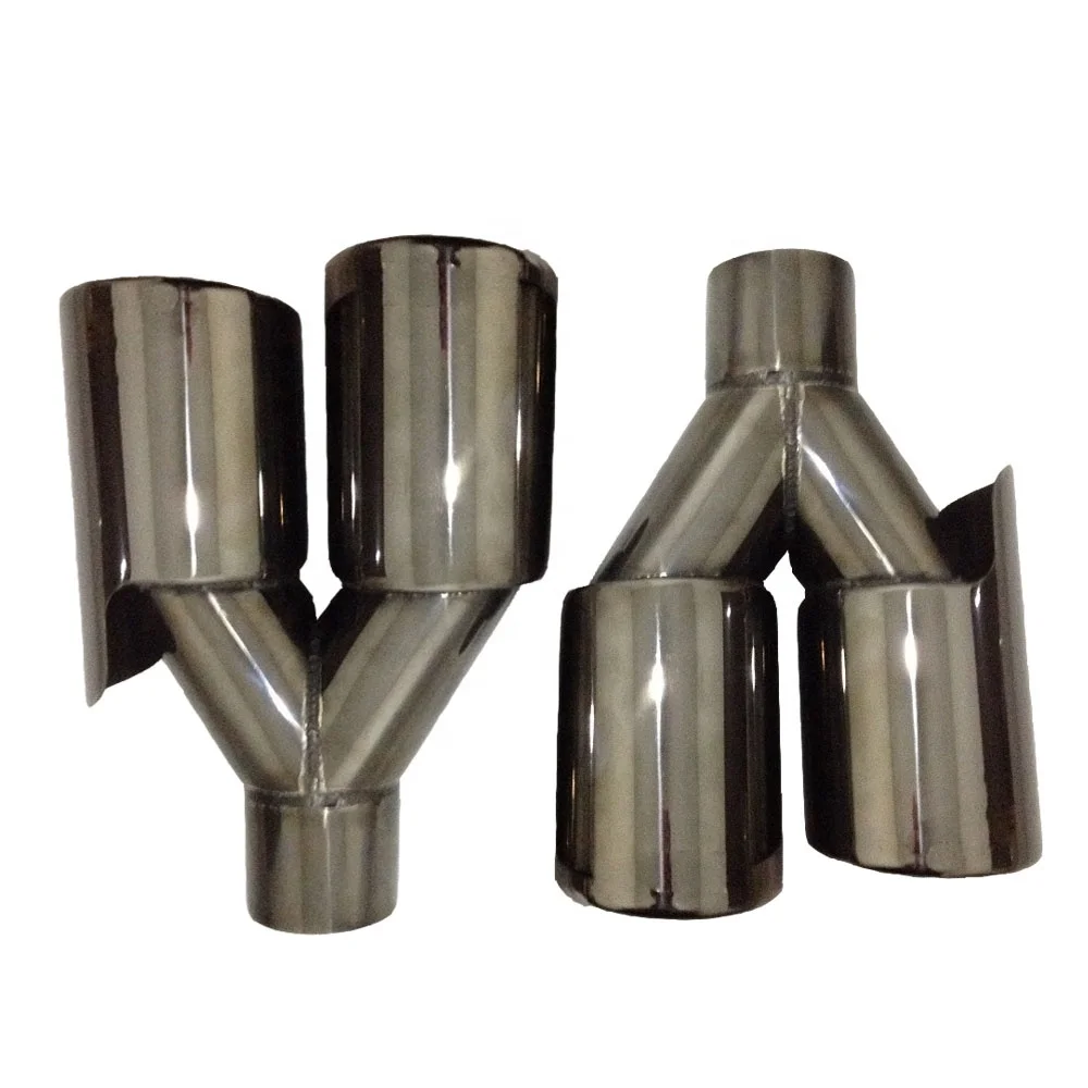 M Style Black Titanium Plated Dual Exhaust Tip Muffler Pipe For BM W