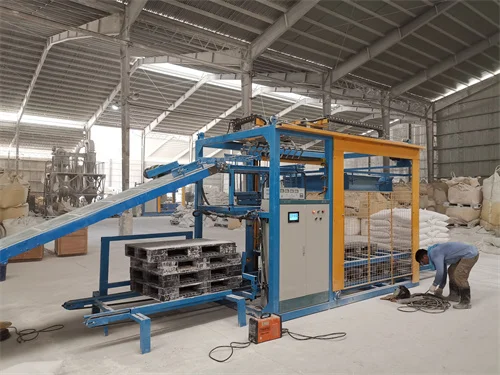 Automatic Tray Pallet Palletizer Sack Stacking Bag Palletizing with Pallet Dispenser and Finished Outbound System
