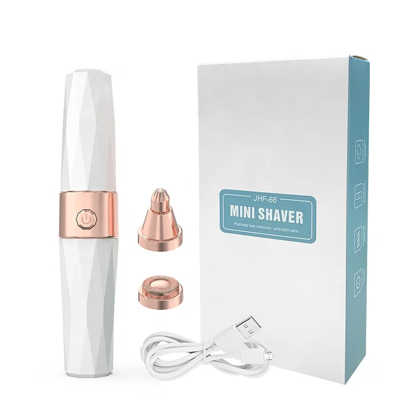 Factory Wholesale Women Hair Remover USB Rechargeable Eyebrow Trimmer Hair Remove Electric Ladies Face Shaver Epilator