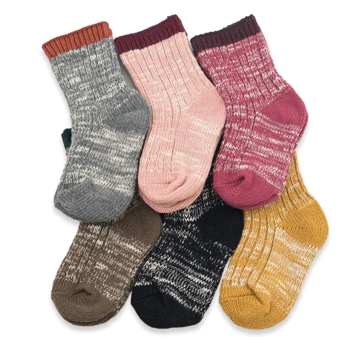Baby Boys Girls Socks - 6 Pairs Toddler Thick Warm Seamless Chunky Knit Cotton Socks Kid Cotton Crew Socks
