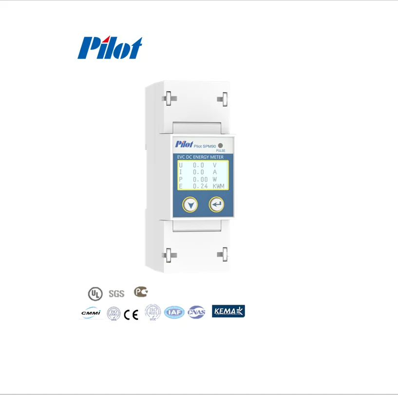 Zhuhai Pilot Single Din Rail DC  Energy Meter With 100A Shunt SPM90-1-P  RS485,Modbus-RTU For DC Electrical Power System