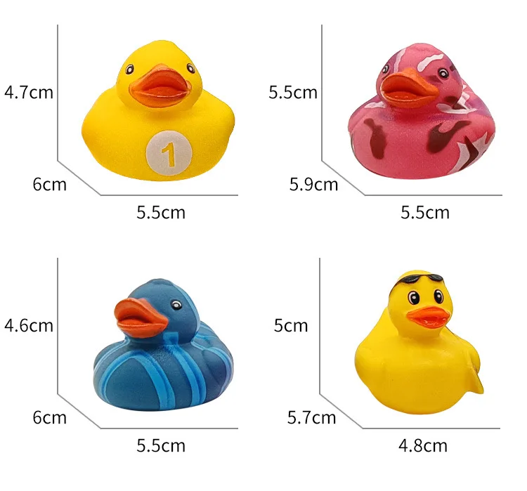 Promotional Custom Plastic Toy Weighted Floating Bath Toy Rubber Ducky Bathtub Squeaky Bath Duck