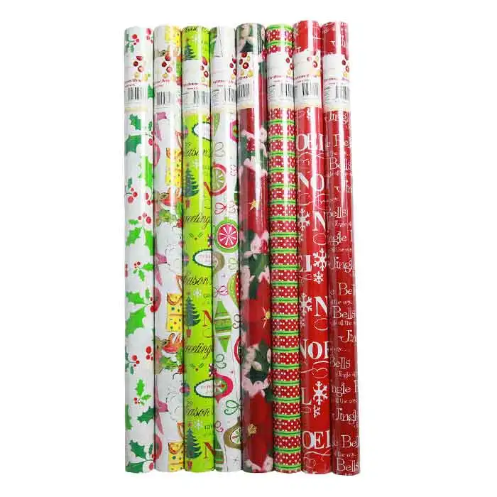 Wholesale Fancy Design 70 cm x 6 m Jumbo Size Christmas Gift Wrapping Paper Rolls