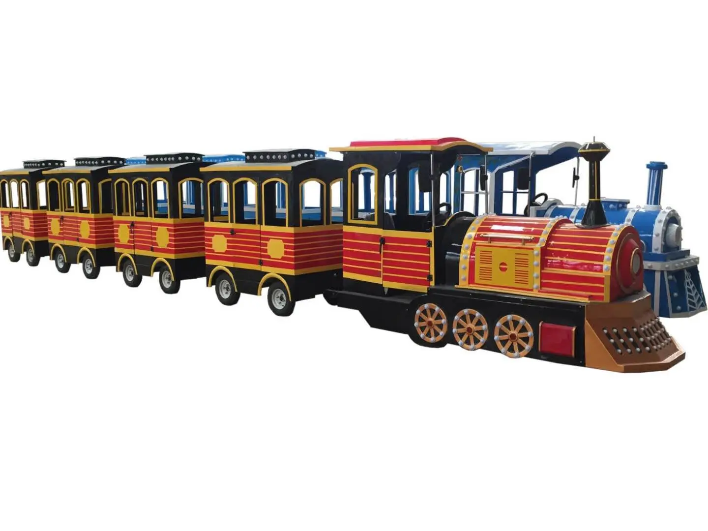 
Amusement park electric trackless tourist train rides Shopping mall train attraction tourist battery train for sale 