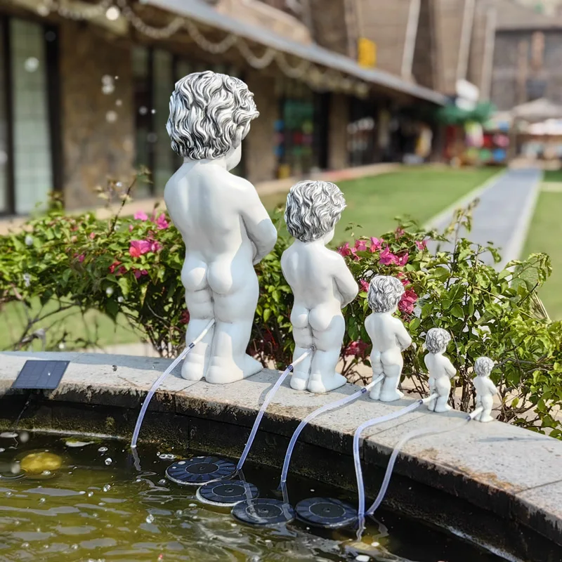 Customer Favorite Angel Sculpture waterfall fountain Garden Statue Angel Figurine Solar Water Fountain