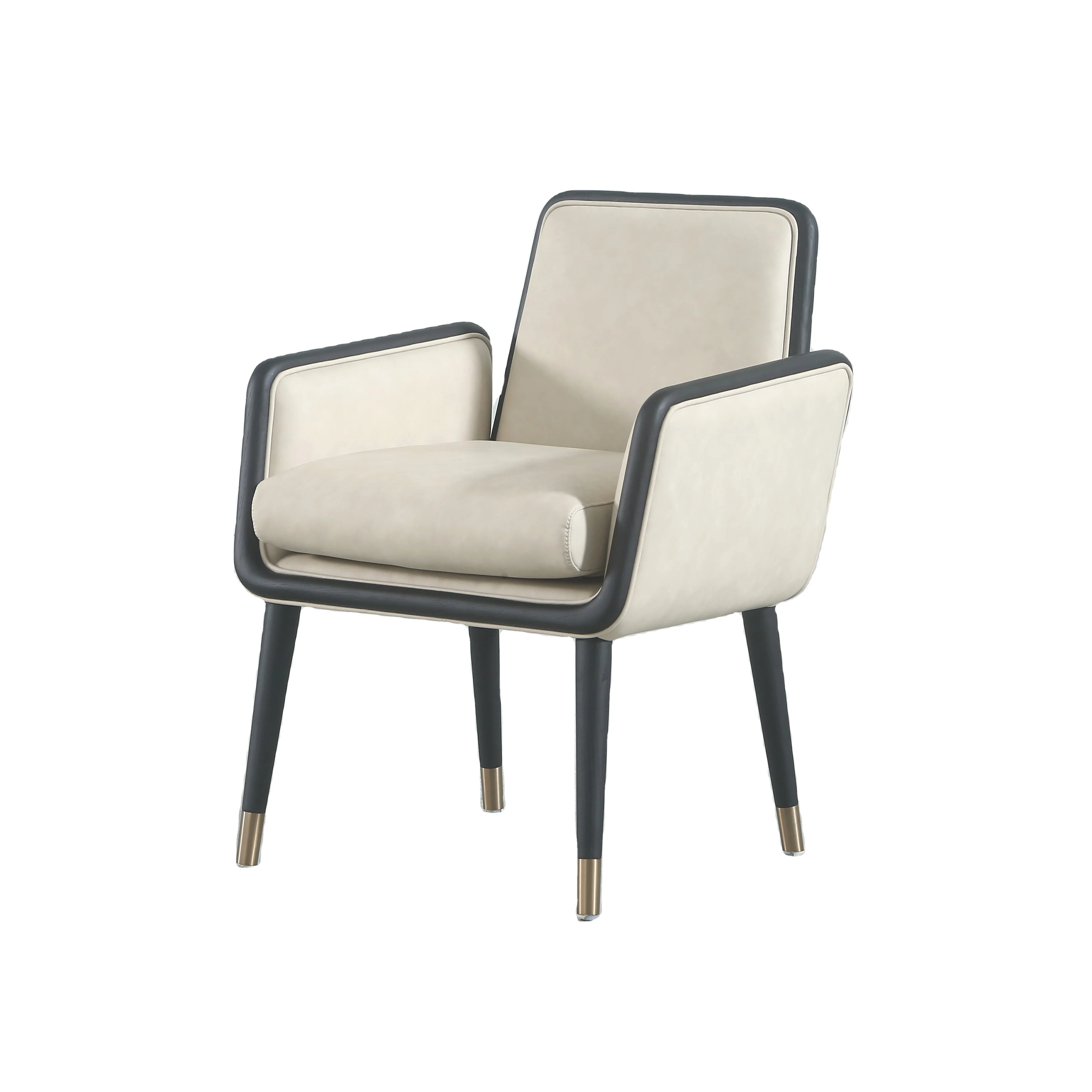 Modern new Chinese leather  living room casual solid wood sofa for family hotel villa apartment furniture