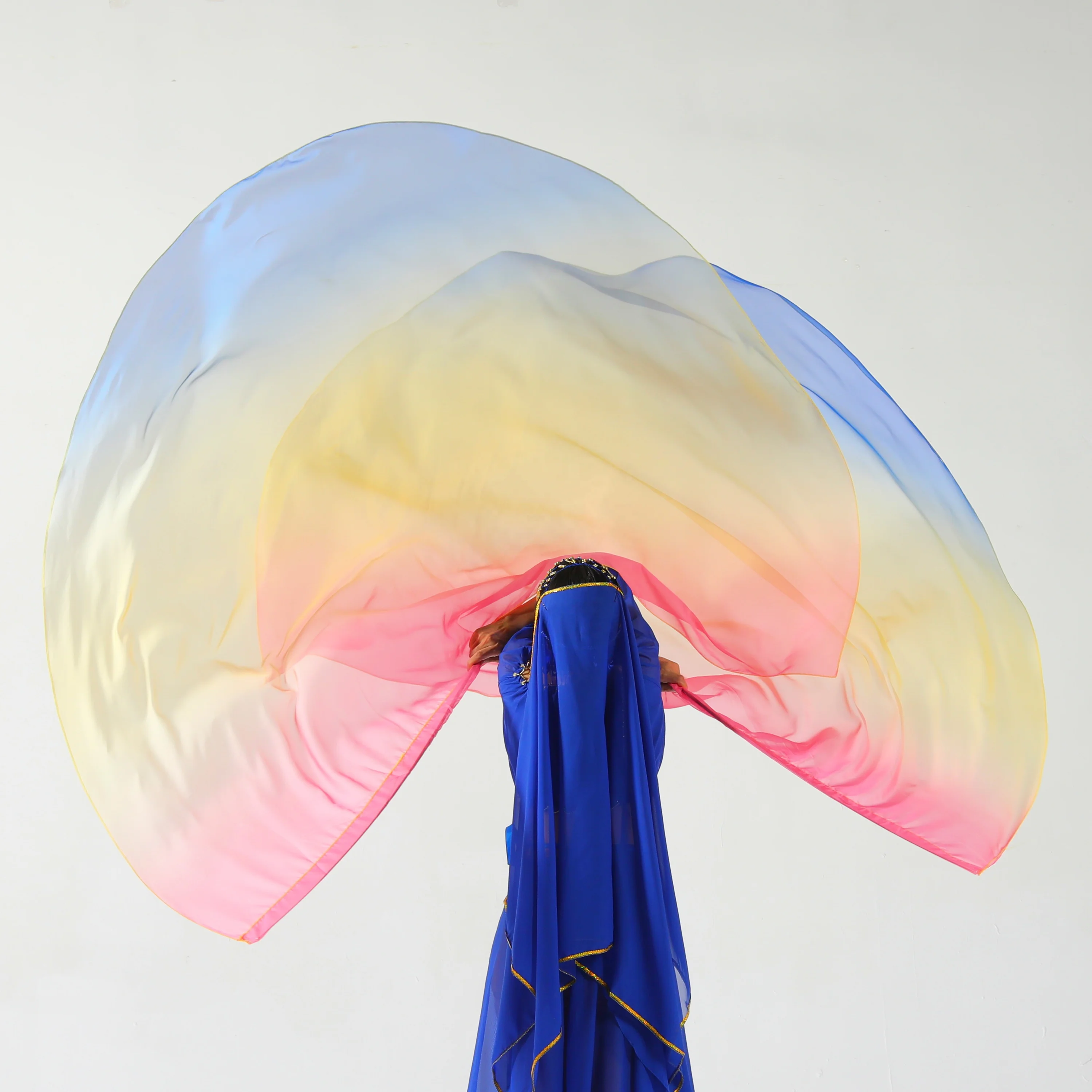 1 Pair Praise Dance Worship Flags Semicircle Worship Angel Wing Flag for Church Dance Banner