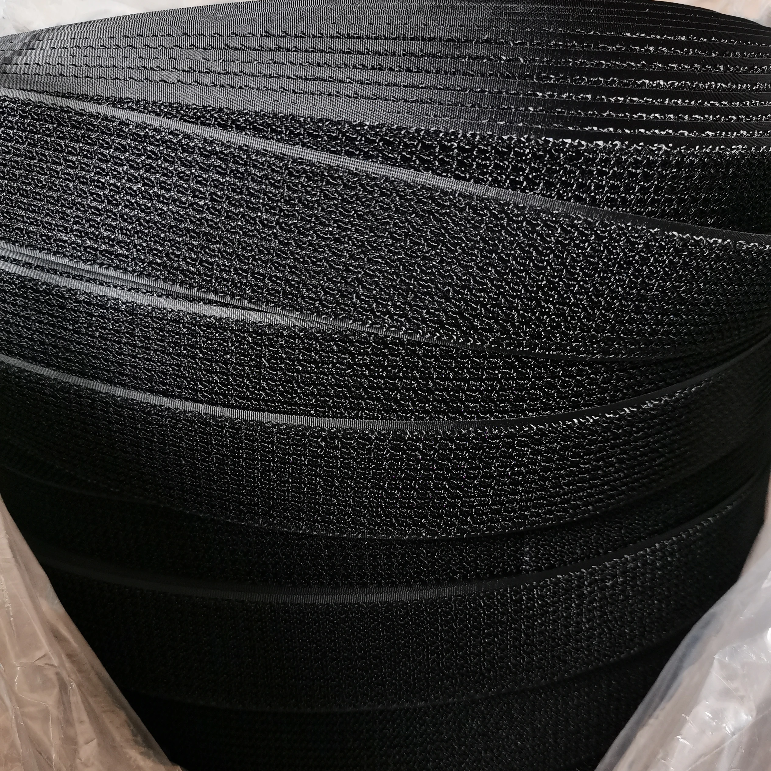 Self Locking Black Nylon Hook and Loop One Side Hook Loop Tape High Quality Customized 2 in 1 Hook and Loop on the Same Side