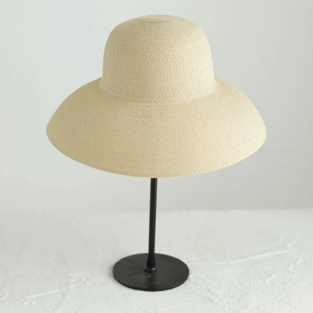 Hepburn style summer beach hats women fashion sun visor floppy brim wholesale straw hat