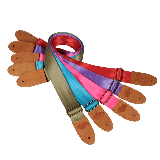
Wholesale High Quality Vegan Custom Seatbelt Guitar Straps 
