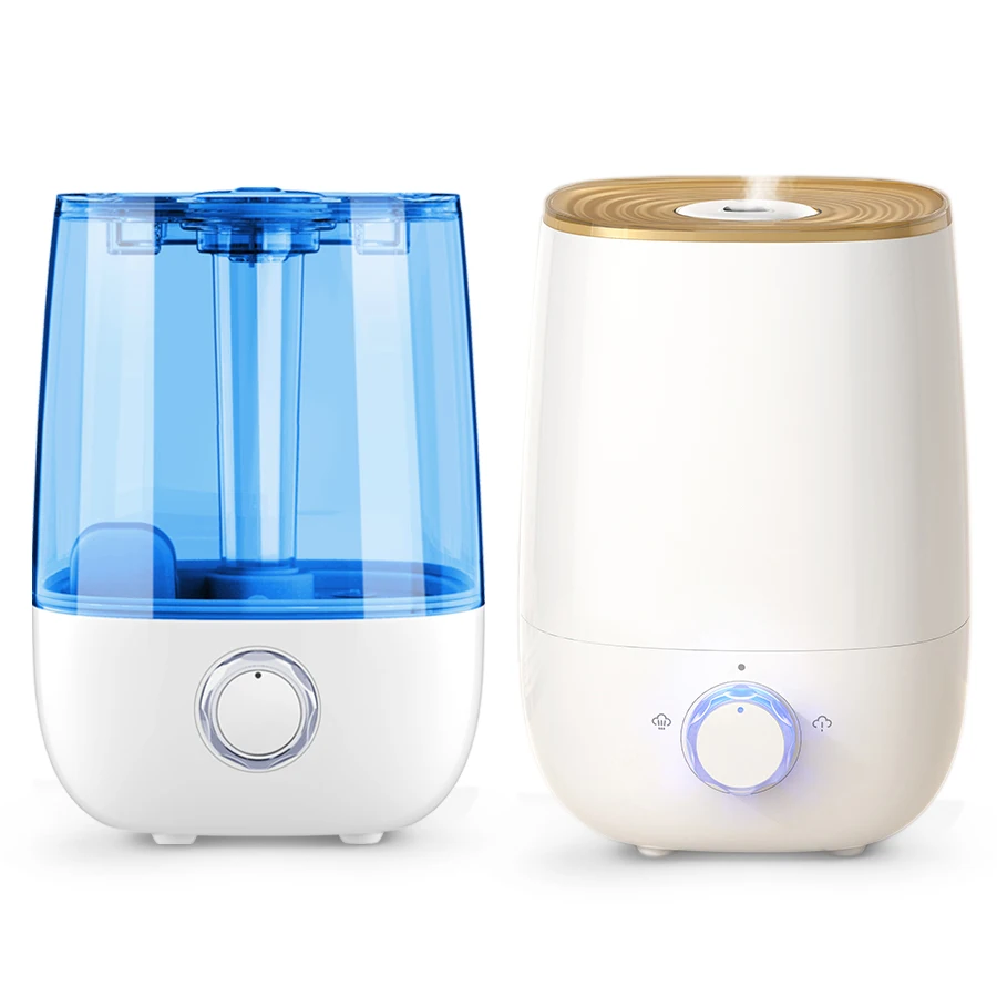 RUNAL Quiet Blue And White Color Water 3L Desktop Big Cool Mist Ultrasonic Air Humidifiers With Night Light For Small Room