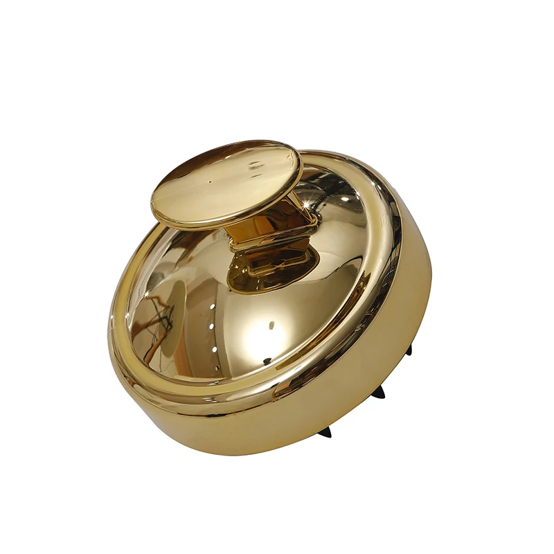 Hot Selling Scalp Massager Brush For Hair Growth Round Hair Brush Gold Shampoo Brush