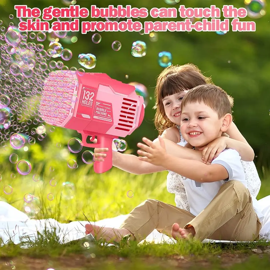 Заводская Лидер продаж, детский летний наружный пистолет с 132 отверстиями, пластиковая пузырьковая ракета с легкими игрушками