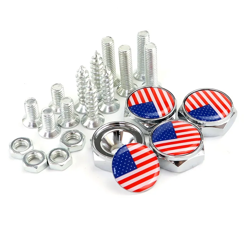 Universal Customized LOGO Chrome Anti-theft Fixed Screws Car License Plate Bolts Frame support Screws Auto Accessories