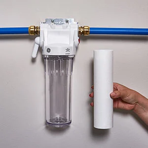 Standard 20 inch clear color 3/4 NPT on the inlet and outlet Water Filter Cartridge Housing with Cape