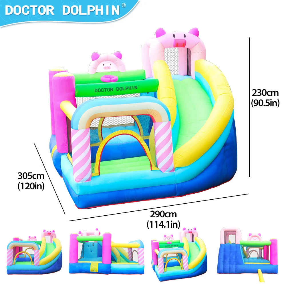 Doctor Dolphin Customization Pink Pig Inflatable Bouncer Bouncing Castle Kids Bounce House Bounce House games