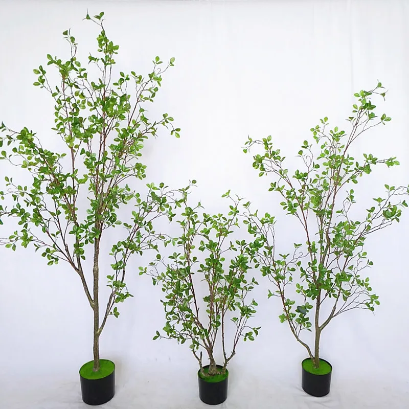 90 cm Outdoor Indoor Room Decorative Artificial Tsubaki Leaves Tree Artificial Plant In Pots