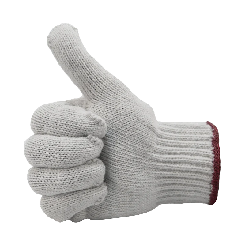 10 gauge work cotton yarn cheap white cotton knitted working gloves