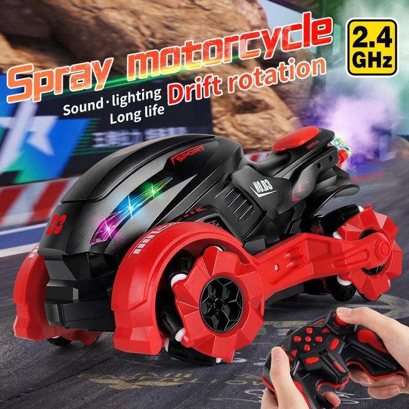 PANDAS 2.4Ghz RC stunt Car Remote Control Car 360 Degree Spinning Action Rotating Drift Motorcycle Remote Control Motorbike Toy