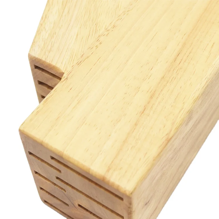 14 Slot Rubber Wood Knife Holder for Holding Knives