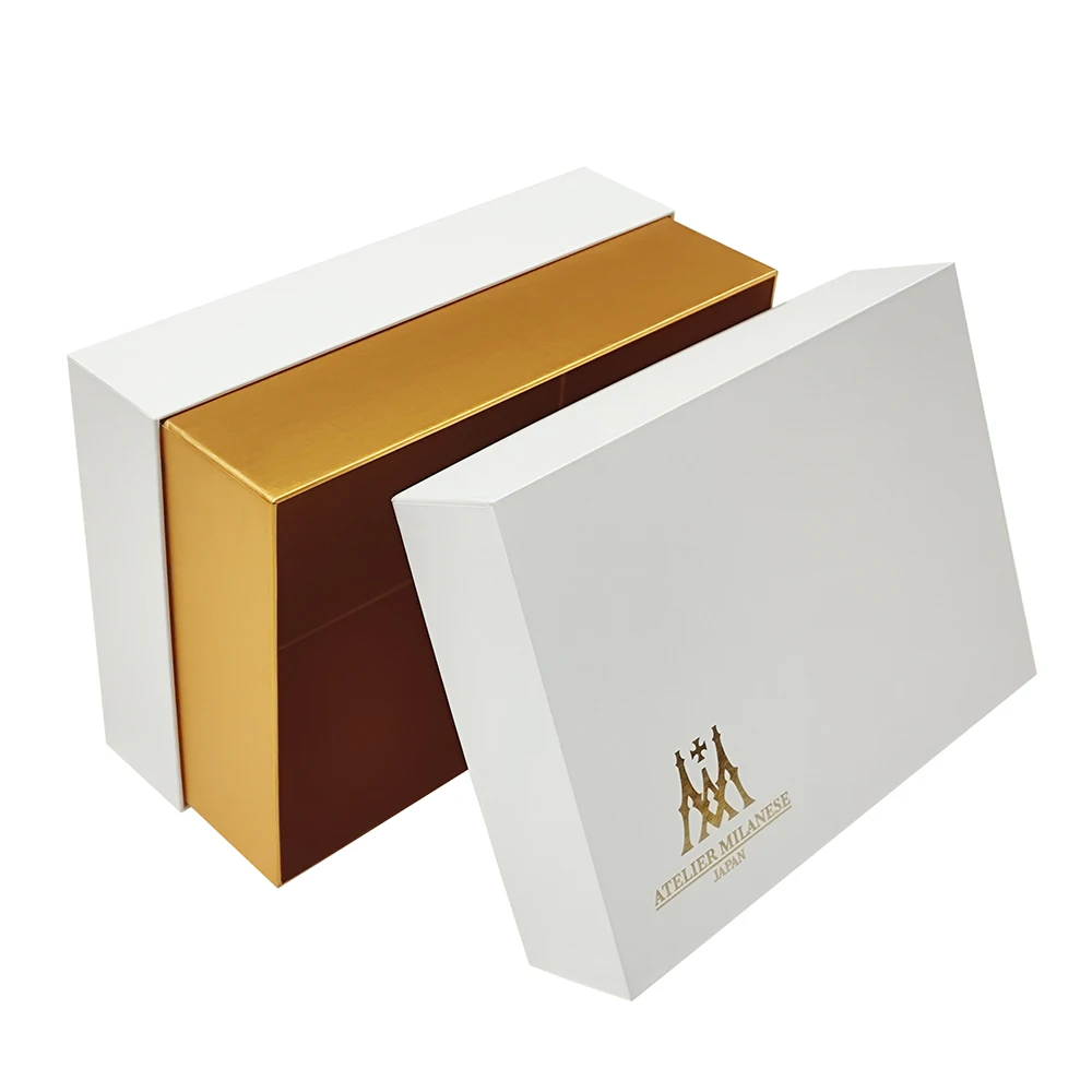 Custom Gold Stamping Logo Durable Cardboard Removable Rigid Lid Handmade Paper Gift Boxes