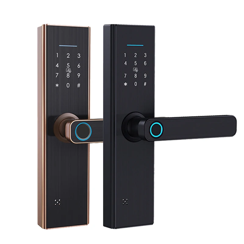 Cheap Low Price Door Handle Lock Digit Fingerprint Touch Screen Fingerprint Lever Smart Key Lock for residential gate