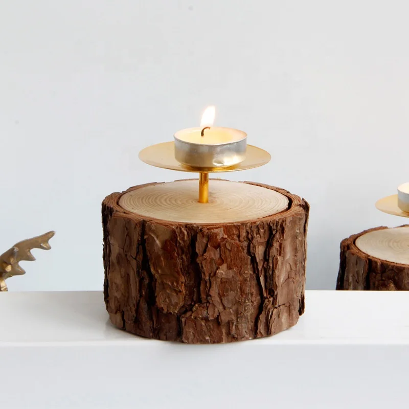 
Classical Home Tall Wood Candle Holder Gold Candle Holder Metal For Tables 