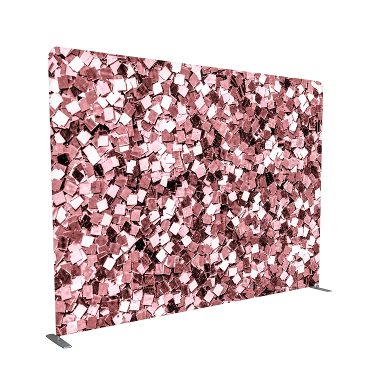 Custom printed stretch fabric media wall display pillow backdrop photo booth