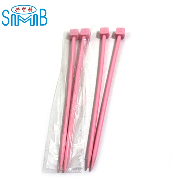 popular hotsale 25cm single point plastic knitting needles 4.0mm-10.0mm set knitting tools
