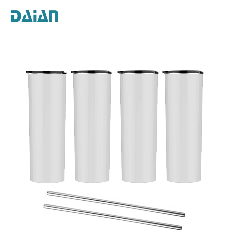 Daian 20 oz straight sublimation blanks stainless steel tumblers double wall insulated tumblers with stainless steel straw