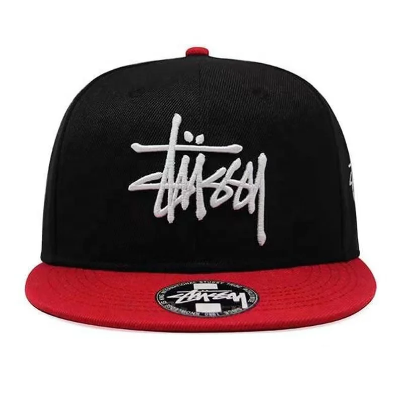 Bulk Men Snap Back Hat  Adult 100% Acrylic Custom Flat Brim Snap Back Cap with Embroidery Logo