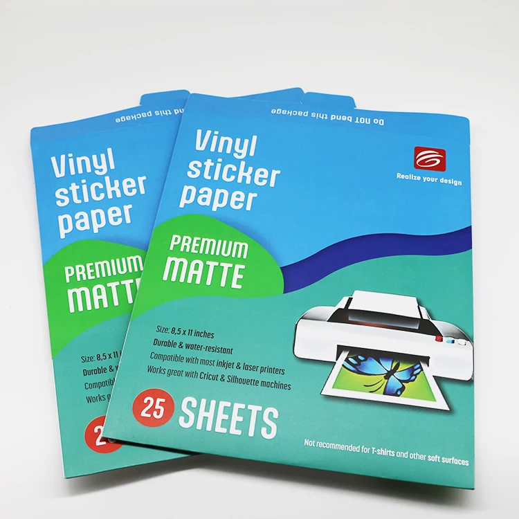 Printable label sticker full sheets compatible with inkjet laser printer waterproof A4 vinyl adhesive paper