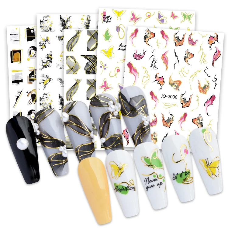 JOYFUL1999-2010 3D Autumn Maple Leaf  Nail Art  Stickers  New Butterfly  Nail Art Stickers Decorations