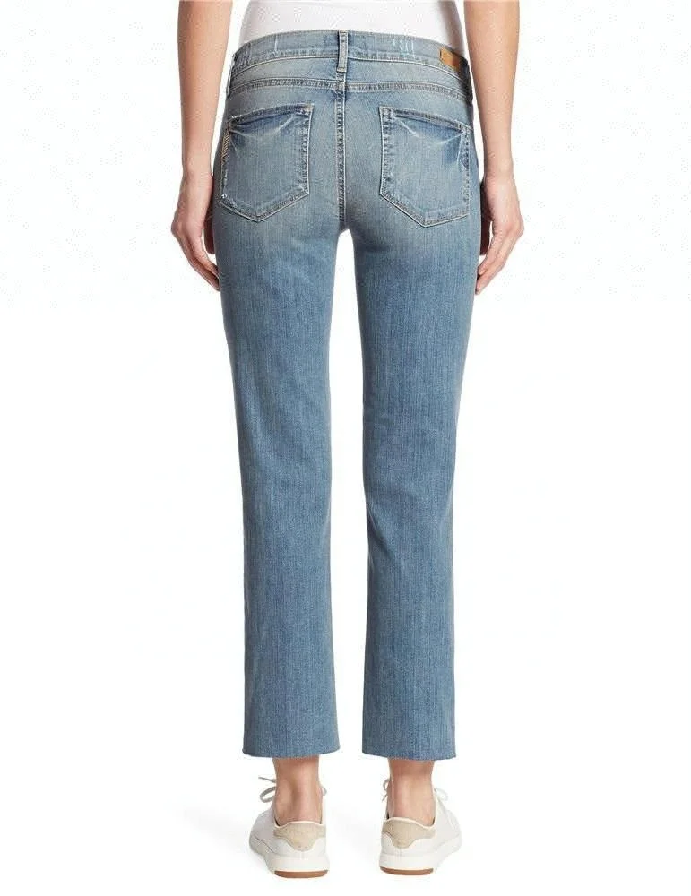 Royal wolf maternity clothes vintage blue cut hem relaxed fit cropped maternity gym pants for pregnant women