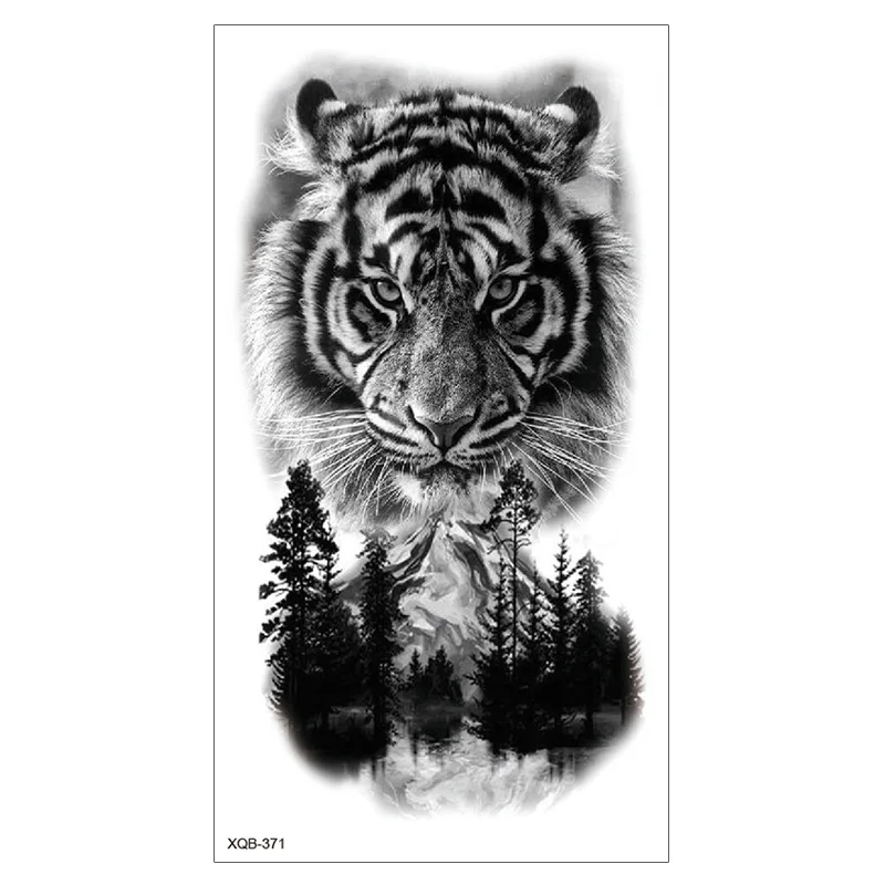 Tiger Lion Animal Pattern Arm Temporary Tattoo Sticker Waterproof Body 3d Tattoo Sticker