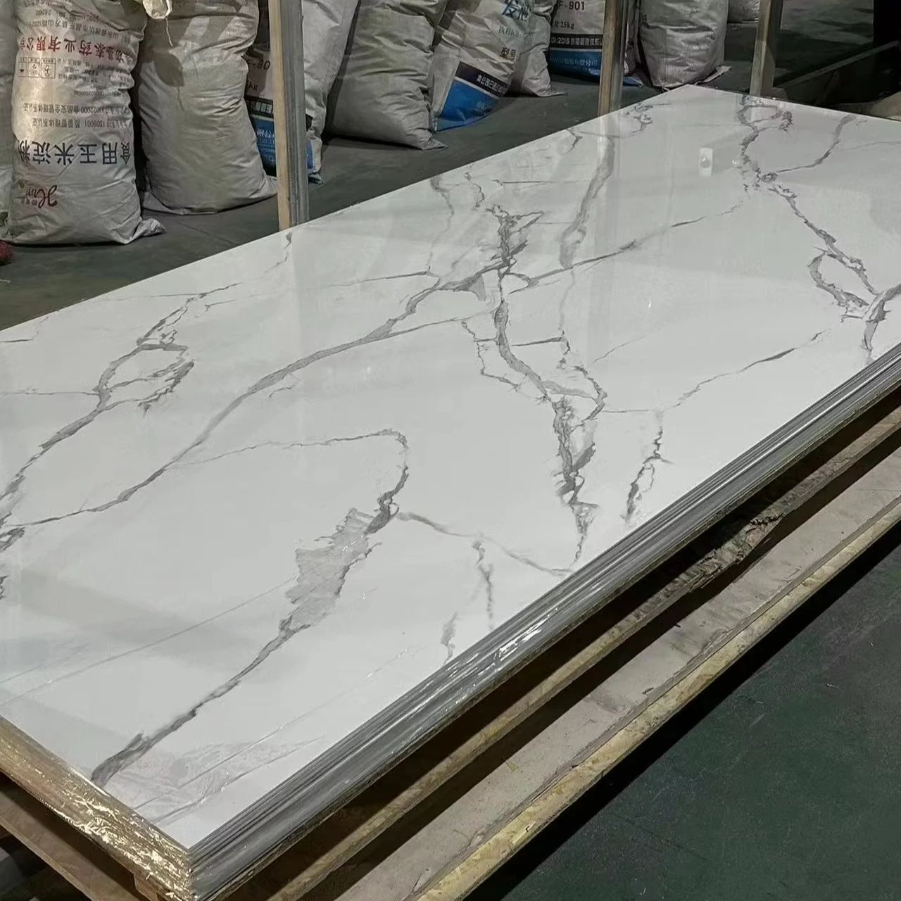 Wholesale Price High Glossy 1220x3000mm 3.3mm PET Marble and PVC Sheets Panel for Wall Decoration