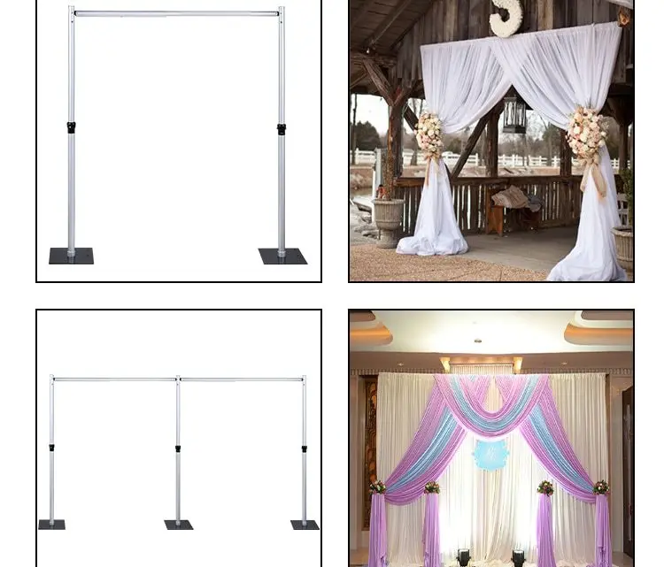 double crossbar adjustable backdrop Portable Pipe and Drape uprights Wedding acrh wedding backdrop stand metal adjustable