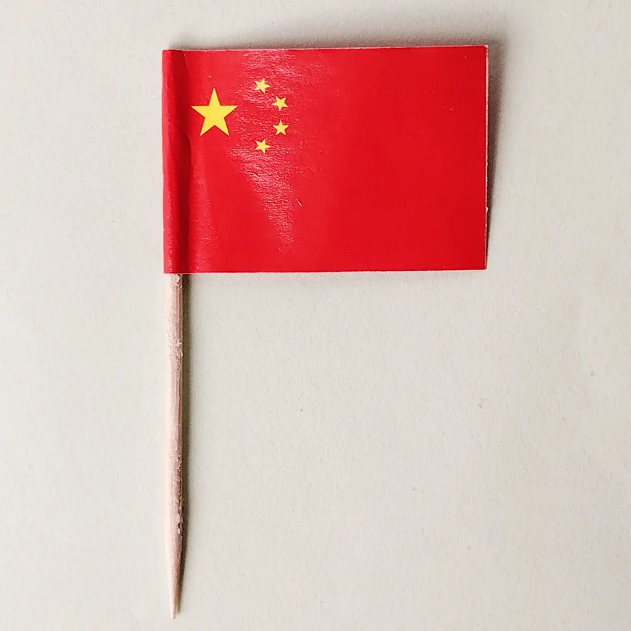 Toothpickss  Appetizers Snack Tasting National Flag Decorative Label Forks Fruit Picks Party Supplies Bamboo Mini Cocktail Fork