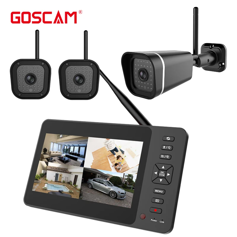 7 inch lcd 720 4CH 2.4G wireless cctv home security camera system