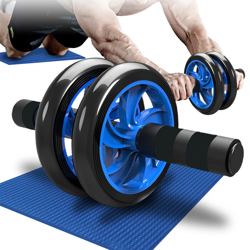 Multifunction Double Wheel Abdominals Muscle Strength Training Exercise Roller Wheel Set For Abs Workout