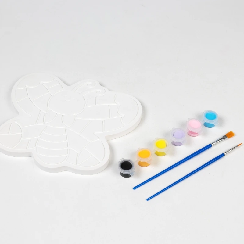 2024 New child gypsum painting diy kit-Color Block Painting-little bee plaster drawing art education toy set as gift for kid