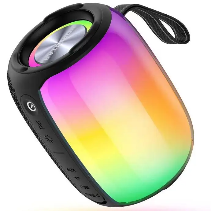 Wireless Speaker with Lights BUGANI Color Changing Portable Wireless Speaker 9 Color LED Lighting Themes IPX6 Waterproof